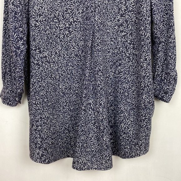 Rare H&M x William Morris & Co 4 Floral Print Tunic Blouse Navy White - Picture 11 of 14